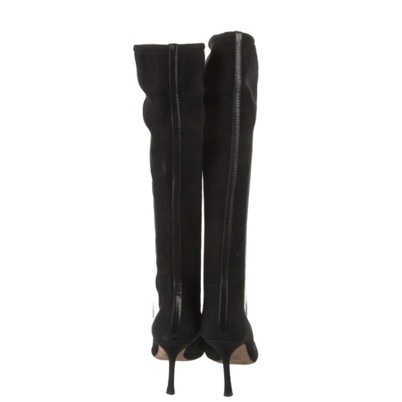 Discounted Shipping! Jimmy Choo Stretch black Suede Pull On Boot- Kitten heel - Picture 3 of 16